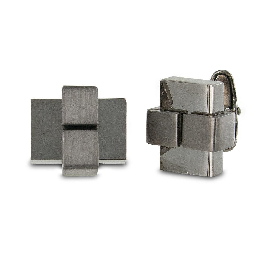 Seville Men"s Sleek Gunmetal Cuff Links