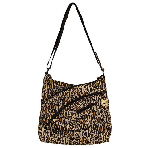 Travelon Criss-Cross Organizer Shoulder Bag (Leopard)