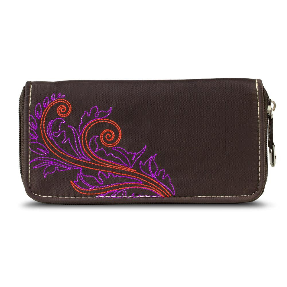 Travelon SafeID Hack-Proof Feather Ladies RFID Wallet, Brown