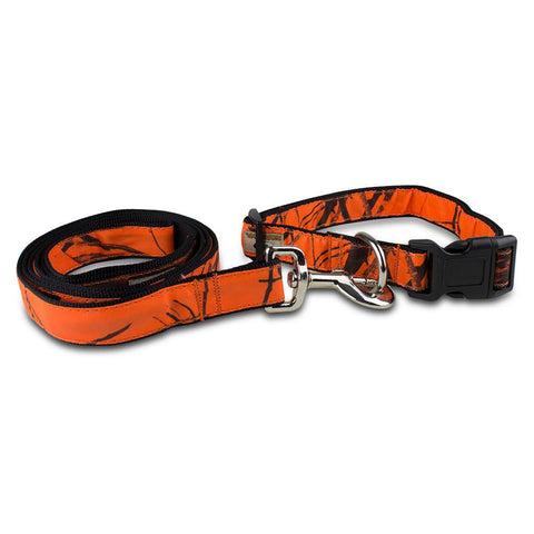 Mossy Oak Collar & Lead Set, Blaze, X-Large