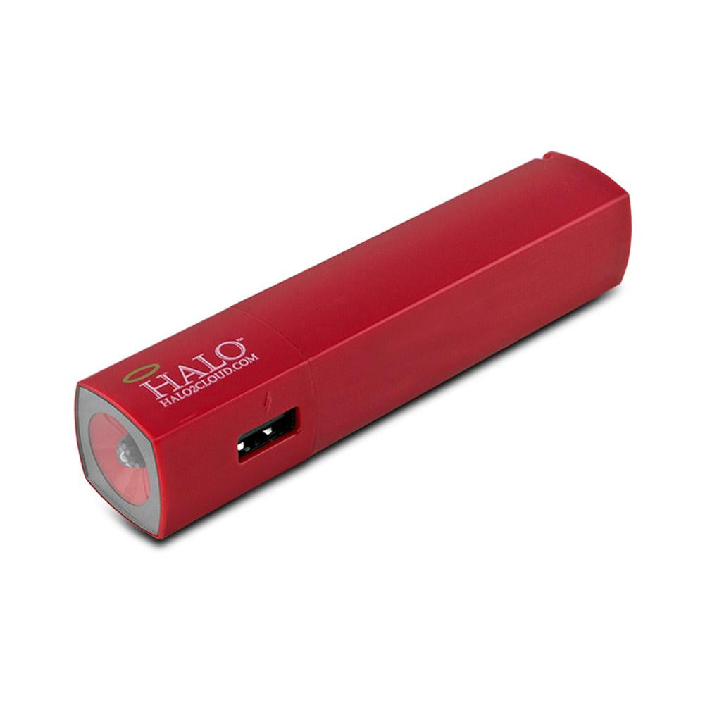 Halo Pocket Power Starlight 3000mAh Power Bank with Flash Light, Red