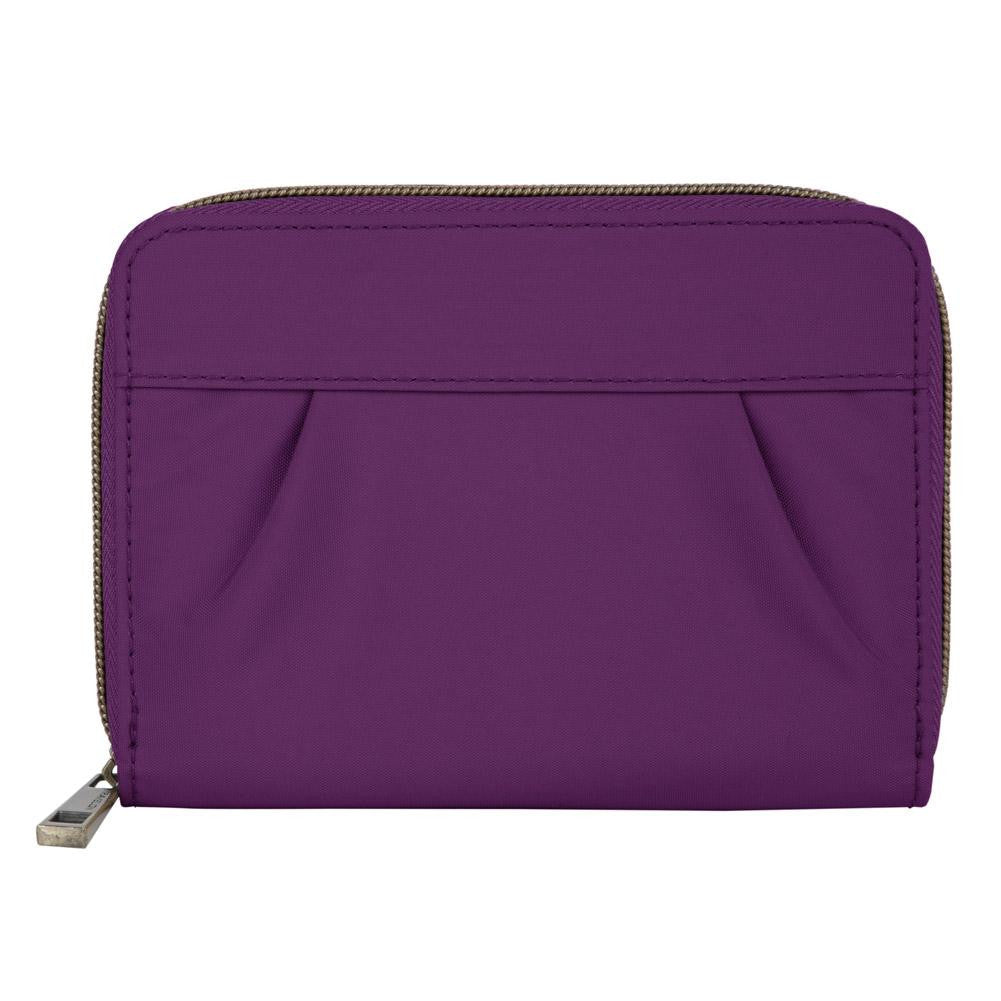 Travelon Signature Hack-Proof RFID Pleated Passport Wallet, Purple