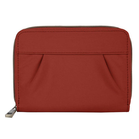 Travelon Signature Hack-Proof RFID Pleated Passport Wallet, Cayenne