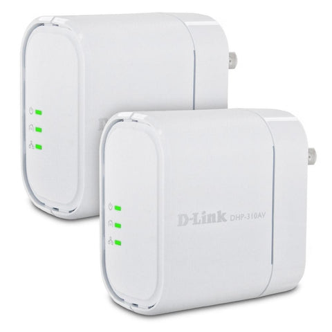 Mfr Refurbished D-Link 200Mbps PowerLine AV Mini Adapter Kit, DHP-311AV