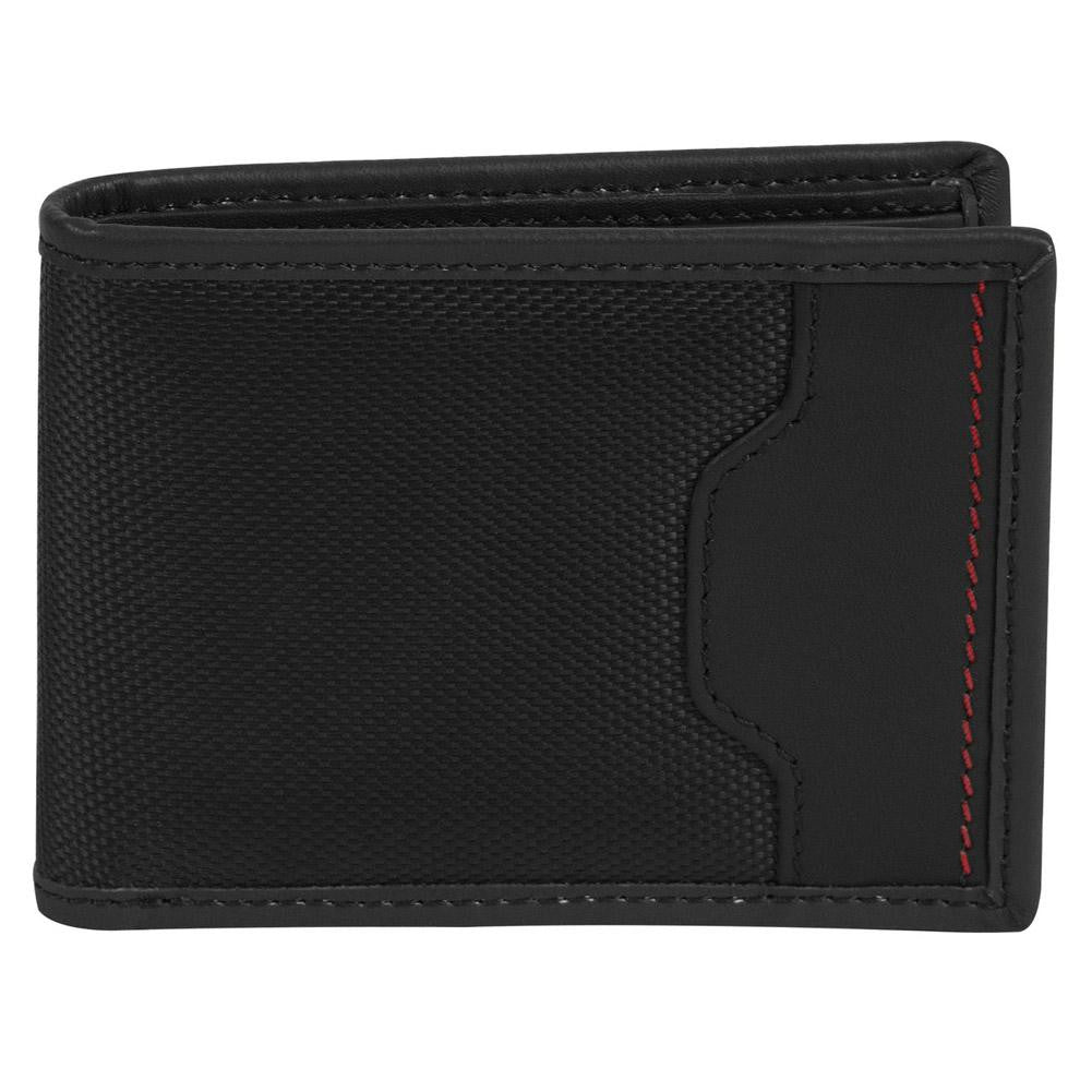 Travelon SafeID Hack-Proof Accent Deluxe Billfold Wallet w- RFID Blocking, Black