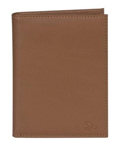 Travelon SafeID Leather Passport Holder Wallet, Saddle