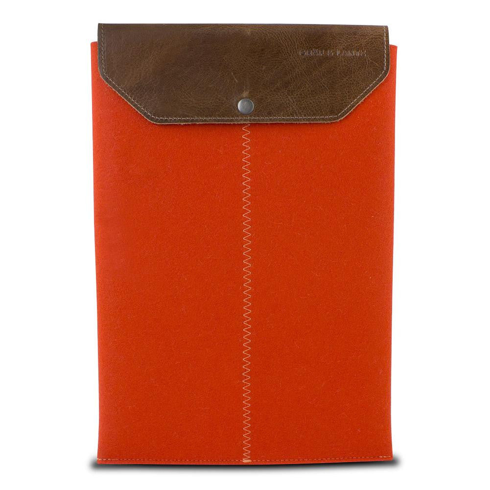 Graf & Lantz Felt Sleeve with Leather Flap for 11 MacBook Air - Orange