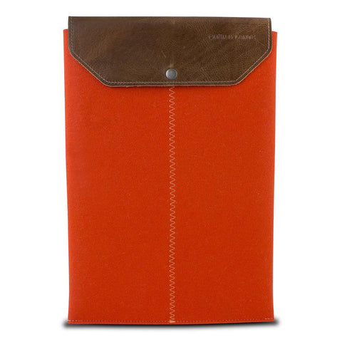 Graf & Lantz Felt Sleeve with Leather Flap for 13 MacBook Air - Orange