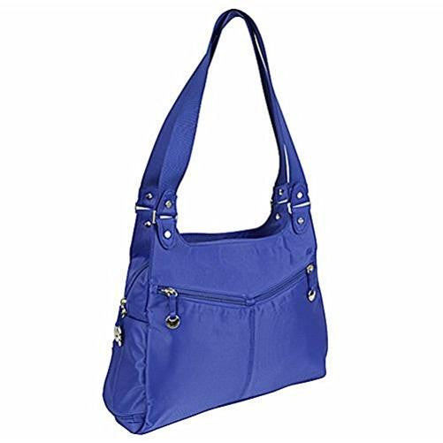 Travelon Water Resistant Nylon Shopper Tote with RFID Blocking, Blue