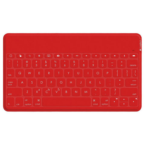 Refurbished Logitech Keys-To-Go Ultra-Portable Bluetooth Keyboard for iOS, Red