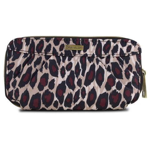 Travelon RFID Blocking Pleated Wallet, Leopard