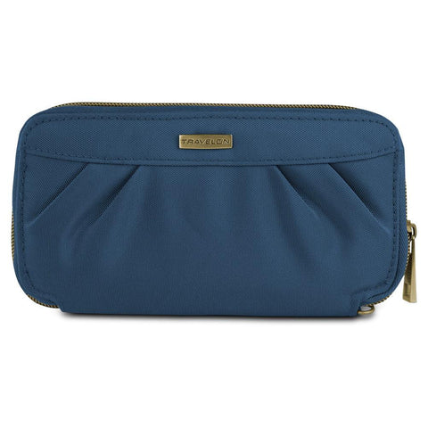 Travelon RFID Blocking Pleated Wallet, Navy