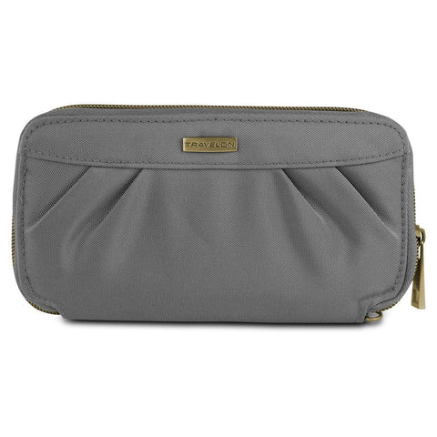 Travelon RFID Blocking Pleated Wallet, Gray