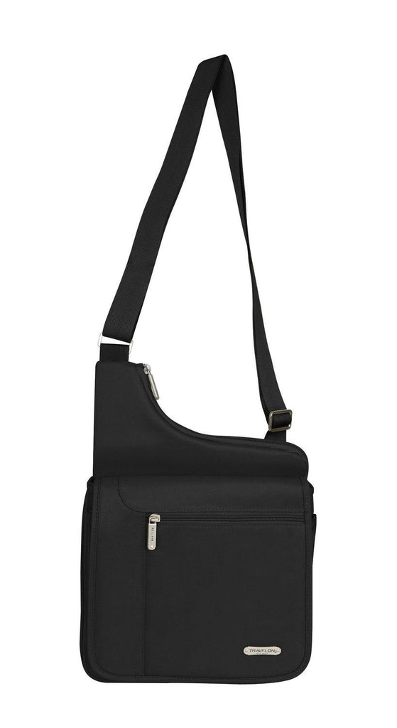 Travelon Hack-Proof Large Messenger Shoulder Bag w- RFID Blocking, Black