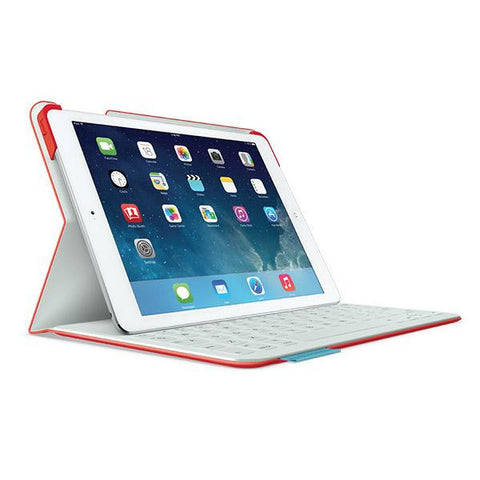 Refurbished Logitech Fabric Skin Keyboard Folio for iPad Air, Mars Red Orange - Refurbished