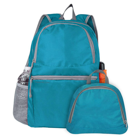 Travelon Packable Multi-Pocket Backpack, Aqua