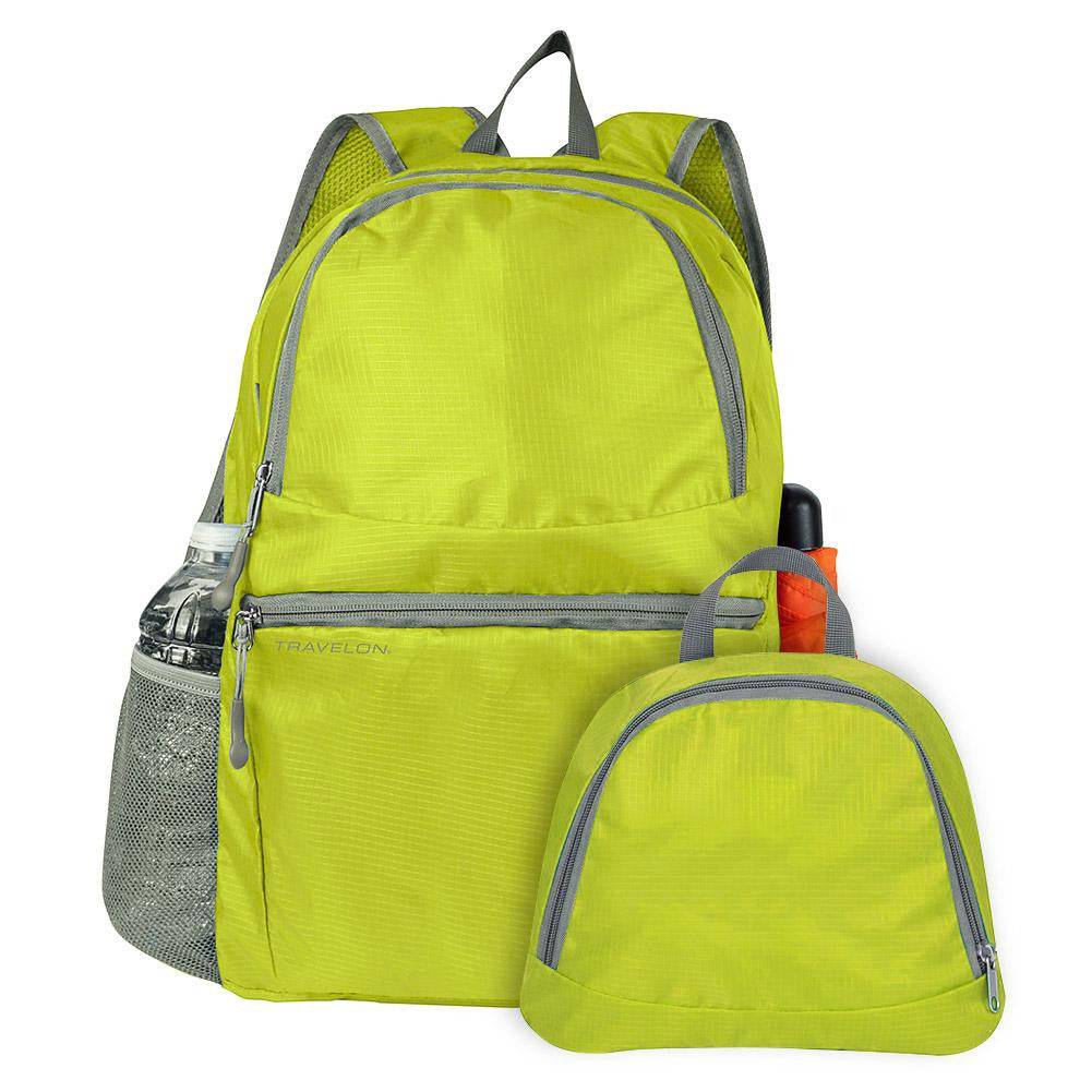 Travelon Packable Multi-Pocket Backpack, Lime